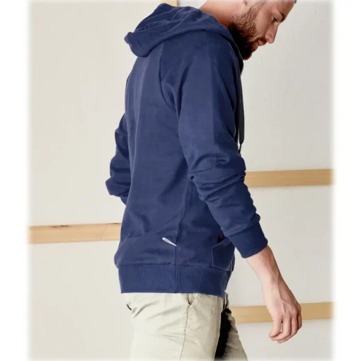 Cruna Tops-- Bel Air Sweatshirt in Cotton and Cashmere - 386 - Navy - Handmade in Italy - Luxury High Quality Sweatshirt - Avvenice