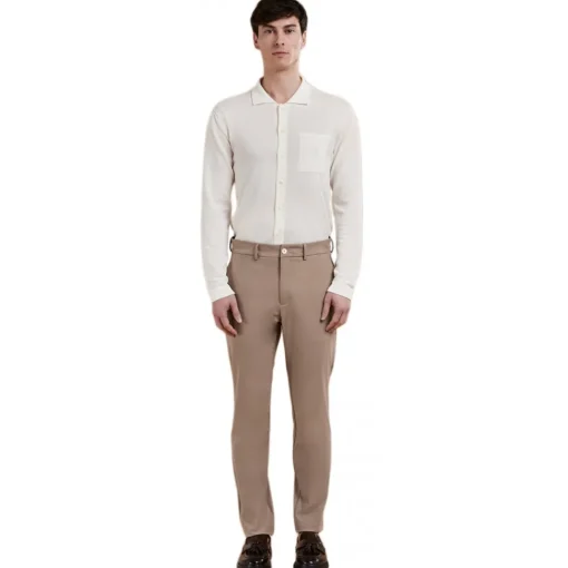 Cruna Trousers-- Brera Trousers - 0001 - Taupe Grey - Handmade in Italy - Luxury High Quality Collection - Avvenice