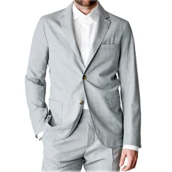 Cruna Jackets-- Chelsea Fresh Wool Jacket - 560 - Light Grey - Handmade in Italy - Luxury High Quality Jacket - Avvenice