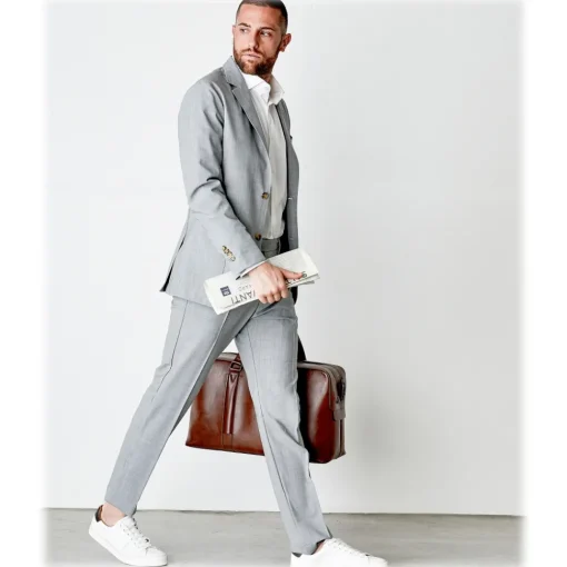 Cruna Jackets-- Chelsea Fresh Wool Jacket - 560 - Light Grey - Handmade in Italy - Luxury High Quality Jacket - Avvenice