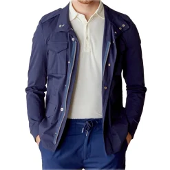 Cruna Jackets-- Cotton Field Jacket - 566 - Navy - Handmade in Italy - Luxury High Quality Jacket - Avvenice