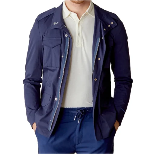 Cruna Jackets-- Cotton Field Jacket - 566 - Navy - Handmade in Italy - Luxury High Quality Jacket - Avvenice