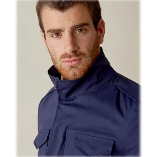 Cruna Jackets-- Cotton Field Jacket - 566 - Navy - Handmade in Italy - Luxury High Quality Jacket - Avvenice