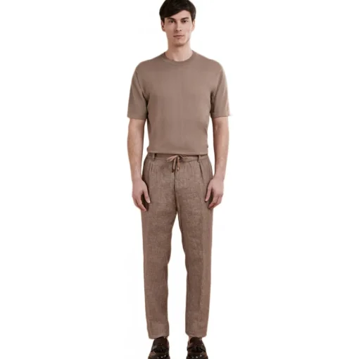 Cruna Trousers-- Mitte Trousers - 1510 - Toupe - Handmade in Italy - Luxury High Quality Collection - Avvenice