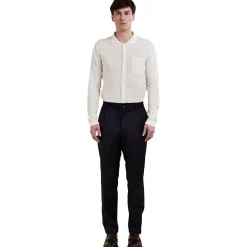 Cruna Trousers-- Mitte Trousers - 1516 - Night Blue - Handmade in Italy - Luxury High Quality Collection - Avvenice