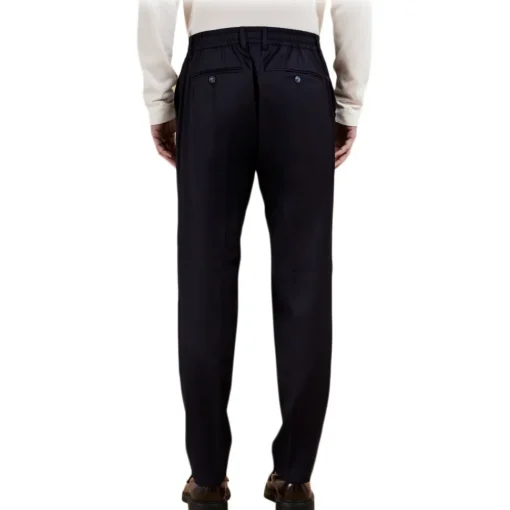 Cruna Trousers-- Mitte Trousers - 1516 - Night Blue - Handmade in Italy - Luxury High Quality Collection - Avvenice