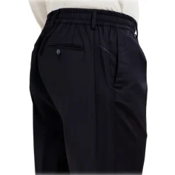 Cruna Trousers-- Mitte Trousers - 1516 - Night Blue - Handmade in Italy - Luxury High Quality Collection - Avvenice