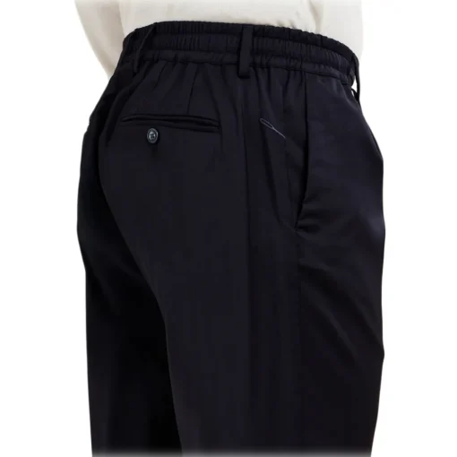 Cruna Trousers-- Mitte Trousers - 1516 - Night Blue - Handmade in Italy - Luxury High Quality Collection - Avvenice