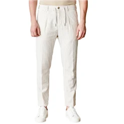 Cruna Trousers-- Mitte Trousers in Cotton - 533 - Beige - Handmade in Italy - Luxury High Quality Pants - Avvenice