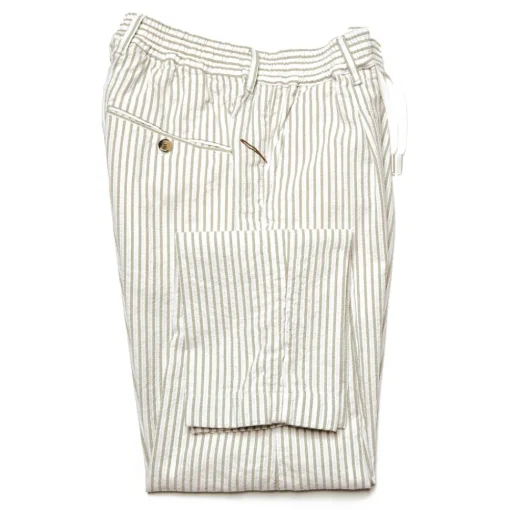 Cruna Trousers-- Mitte Trousers in Cotton - 533 - Beige - Handmade in Italy - Luxury High Quality Pants - Avvenice