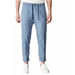 Cruna Trousers-- Mitte Trousers in Cotton - 528 - Royal - Handmade in Italy - Luxury High Quality Pants - Avvenice