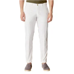 Cruna Trousers-- New Town Trousers in Cotton - 522 - Off White - Handmade in Italy - Luxury High Quality Pants - Avvenice
