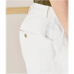 Cruna Trousers-- New Town Trousers in Cotton - 522 - Off White - Handmade in Italy - Luxury High Quality Pants - Avvenice