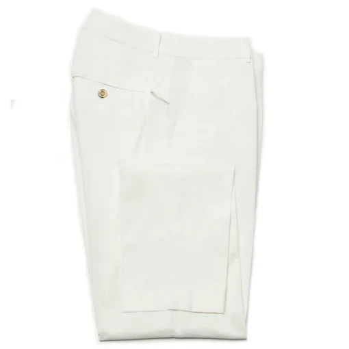 Cruna Trousers-- New Town Trousers in Cotton - 522 - Off White - Handmade in Italy - Luxury High Quality Pants - Avvenice