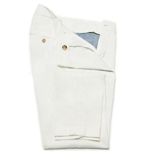 Cruna Trousers-- New Town Trousers in Cotton - 522 - Off White - Handmade in Italy - Luxury High Quality Pants - Avvenice
