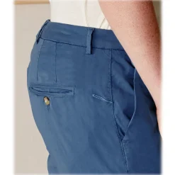 Cruna Trousers-- New Town Trousers in Cotton - 520 - Avio - Handmade in Italy - Luxury High Quality Pants - Avvenice