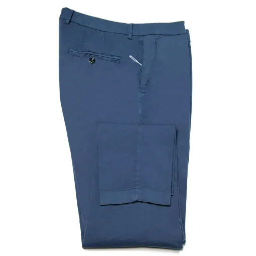 Cruna Trousers-- New Town Trousers in Cotton - 520 - Avio - Handmade in Italy - Luxury High Quality Pants - Avvenice