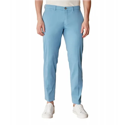Cruna Trousers-- New Town Trousers in Cotton - 520 - Light Blue - Handmade in Italy - Luxury High Quality Pants - Avvenice