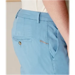 Cruna Trousers-- New Town Trousers in Cotton - 520 - Light Blue - Handmade in Italy - Luxury High Quality Pants - Avvenice