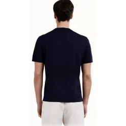Cruna T-shirt-- Nizza Knitted T-Shirt - 1531 - Night Blue - Handmade in Italy - Luxury High Quality Collection - Avvenice