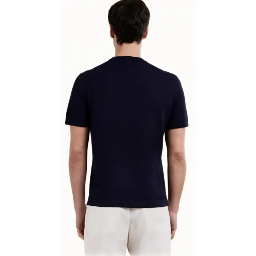 Cruna T-shirt-- Nizza Knitted T-Shirt - 1531 - Night Blue - Handmade in Italy - Luxury High Quality Collection - Avvenice