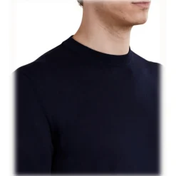 Cruna T-shirt-- Nizza Knitted T-Shirt - 1531 - Night Blue - Handmade in Italy - Luxury High Quality Collection - Avvenice