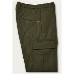 Cruna Trousers-- Raval Cargo Wool Trousers - 476 - Army - Handmade in Italy - Luxury High Quality Pants - Avvenice