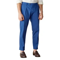 Cruna Trousers-- Raval Trousers in Cotton - 520 - Avio - Handmade in Italy - Luxury High Quality Pants - Avvenice
