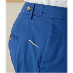 Cruna Trousers-- Raval Trousers in Cotton - 520 - Avio - Handmade in Italy - Luxury High Quality Pants - Avvenice