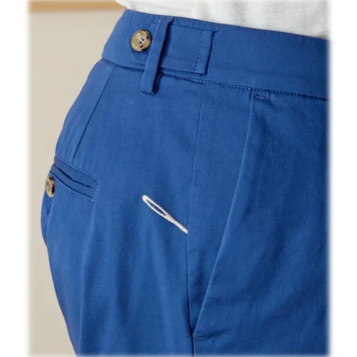 Cruna Trousers-- Raval Trousers in Cotton - 520 - Avio - Handmade in Italy - Luxury High Quality Pants - Avvenice