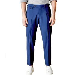 Cruna Trousers-- Raval Trousers in Fresh Wool - 560 - Navy - Handmade in Italy - Luxury High Quality Pants - Avvenice