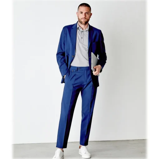 Cruna Trousers-- Raval Trousers in Fresh Wool - 560 - Navy - Handmade in Italy - Luxury High Quality Pants - Avvenice