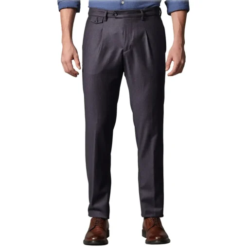 Cruna Trousers-- Raval Trousers in Wool Flannel - 628 - Night Blue - Handmade in Italy - Luxury High Quality Pants - Avvenice