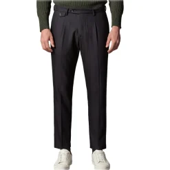 Cruna Trousers-- Raval Trousers in Wool and Cotton - 623 - Night Blue - Handmade in Italy - Luxury High Quality Pants - Avvenice