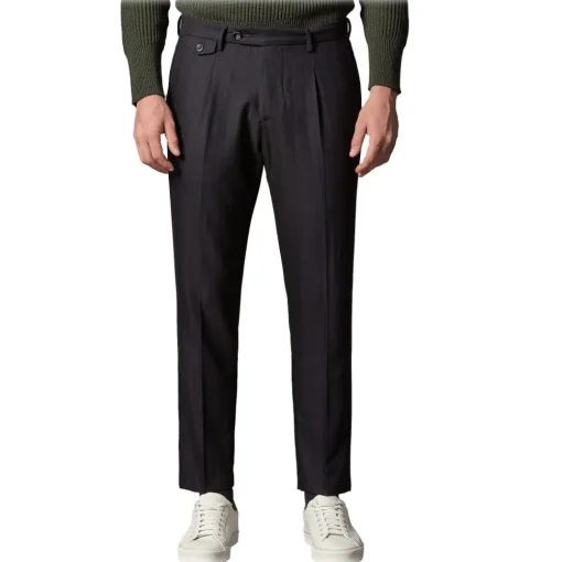 Cruna Trousers-- Raval Trousers in Wool and Cotton - 623 - Night Blue - Handmade in Italy - Luxury High Quality Pants - Avvenice