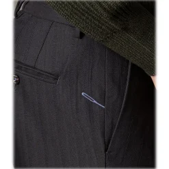 Cruna Trousers-- Raval Trousers in Wool and Cotton - 623 - Night Blue - Handmade in Italy - Luxury High Quality Pants - Avvenice