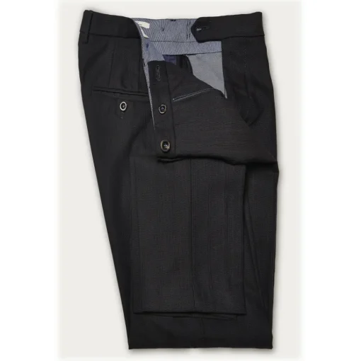 Cruna Trousers-- Raval Trousers in Wool and Cotton - 623 - Night Blue - Handmade in Italy - Luxury High Quality Pants - Avvenice