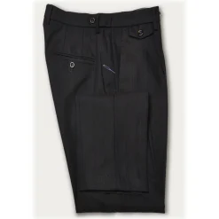Cruna Trousers-- Raval Trousers in Wool and Cotton - 623 - Night Blue - Handmade in Italy - Luxury High Quality Pants - Avvenice