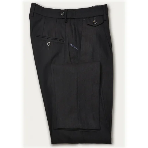 Cruna Trousers-- Raval Trousers in Wool and Cotton - 623 - Night Blue - Handmade in Italy - Luxury High Quality Pants - Avvenice