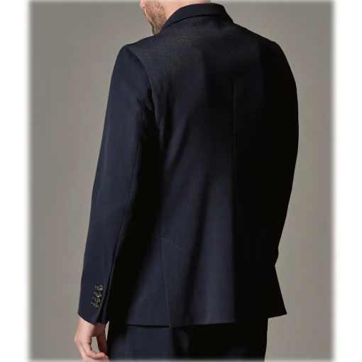 Cruna Jackets-- Technical Wool Chelsea Jacket - 648 - Night Blue - Handmade in Italy - Luxury High Quality Jacket - Avvenice