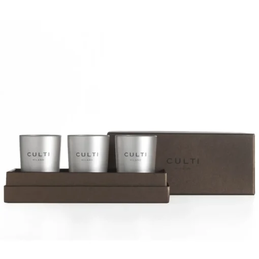 Culti Milano Environment-- Giftbox Candeline Ebano Esperide Velvet Silver - Gift Box - Room Fragrances - Fragrances - Luxury - Avvenice