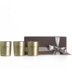 Culti Milano Environment-- Giftbox Candeline Fiqum Gelsomino Mendula Gold - Gift Box - Room Fragrances - Fragrances - Luxury - Avvenice