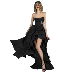 Danilo Forestieri Dresses-- Long Bustier Maxi Dress in Taffeta - Dress - Haute Couture Made in Italy - Luxury Exclusive Collection - Avvenice