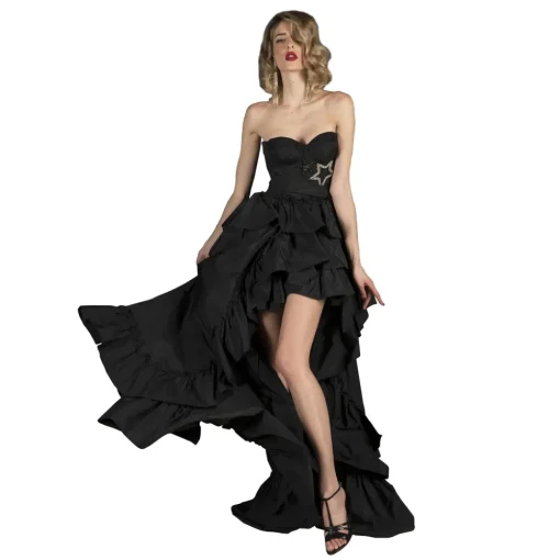 Danilo Forestieri Dresses-- Long Bustier Maxi Dress in Taffeta - Dress - Haute Couture Made in Italy - Luxury Exclusive Collection - Avvenice