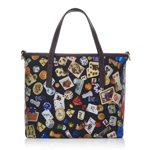 Divo Diva Bags-- Niagara - Dark Black - Leather Handbag - Made in Italy - Life is a Game Collection - Luxury High Quality - Avvenice