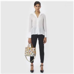 Divo Diva Bags-- Niagara - White - Leather Handbag - Made in Italy - Life is a Game Collection - Luxury High Quality - Avvenice