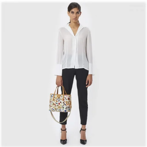 Divo Diva Bags-- Niagara - White - Leather Handbag - Made in Italy - Life is a Game Collection - Luxury High Quality - Avvenice
