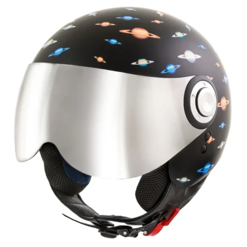 Divo Diva Helmets-- Planets Matte Black - Special Edition - Osbe Italy - Motorcycle Helmet - High Quality - Made in Italy - Avvenice