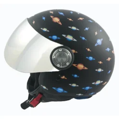 Divo Diva Helmets-- Planets Matte Black - Special Edition - Osbe Italy - Motorcycle Helmet - High Quality - Made in Italy - Avvenice