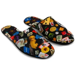 Divo Diva Slippers-- Suite - Black - Fabric Slippers - Made in Italy - Life is a Game Collection - Luxury High Quality - Avvenice
